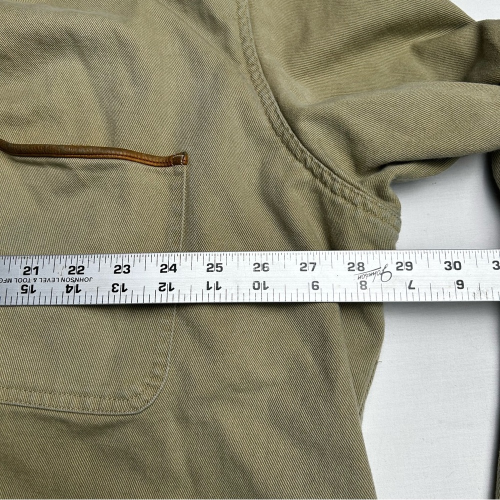 Men's Orvis fishing outdoor Beige Jacket with Brown Accents - Picture 6 of 15